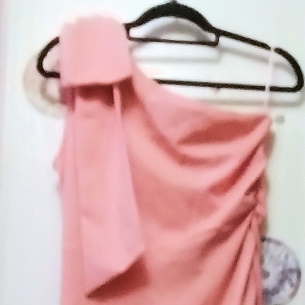 NWT One Shoulder Ruched Bodycon Cocktail Maxi Dress (L) - Picture 4 of 10